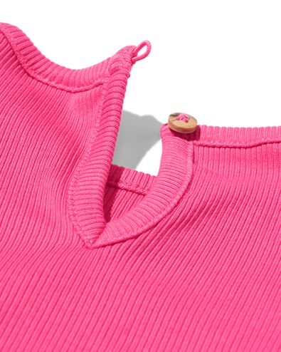 baby T-shirt rib felroze felroze - 33000380BRIGHTPINK - HEMA