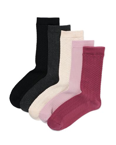 5 paires de chaussettes femme avec coton violet 39/42 - 4270412 - HEMA
