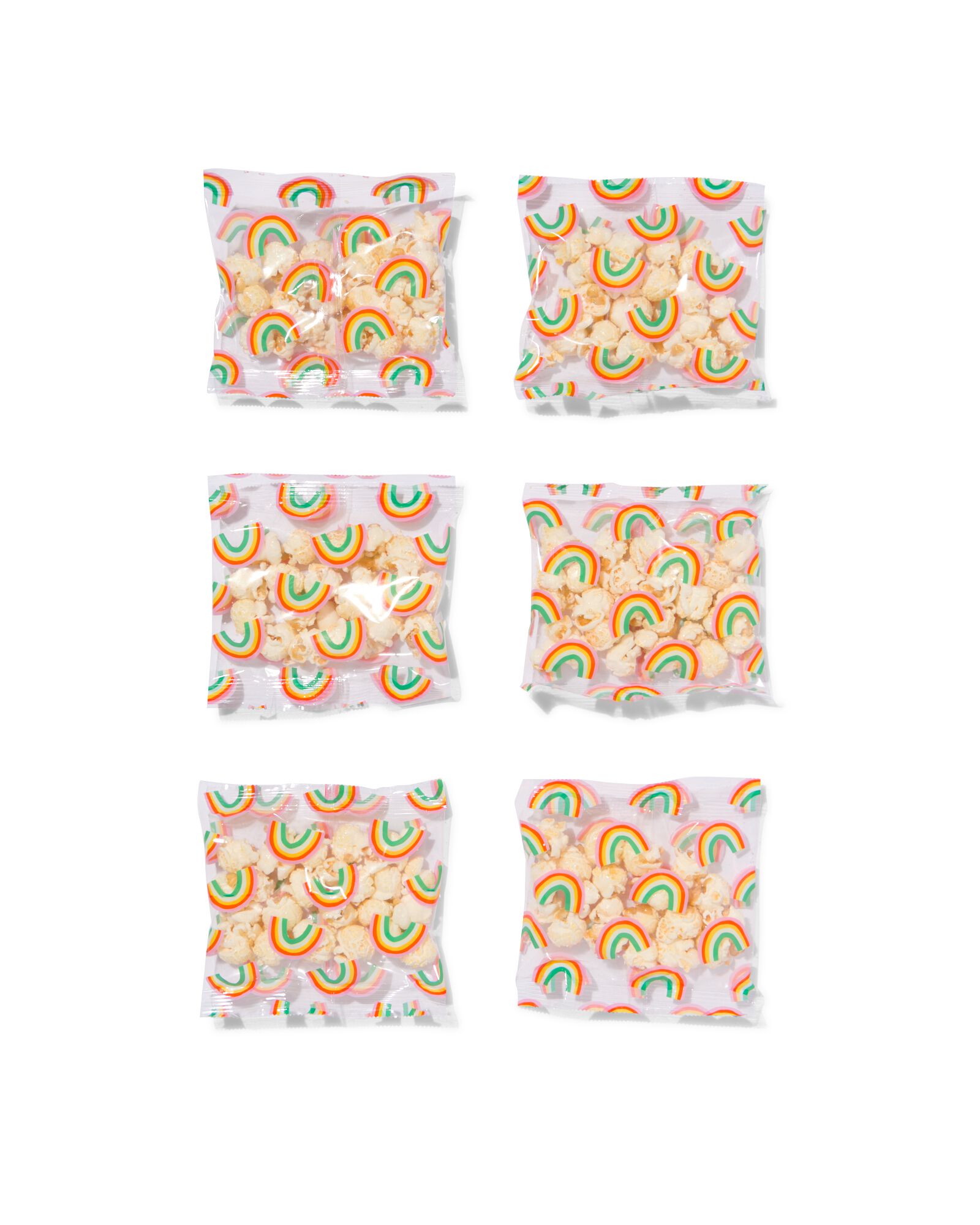 traktatiezakjes popcorn zoet - 6 stuks - 10200060 - HEMA