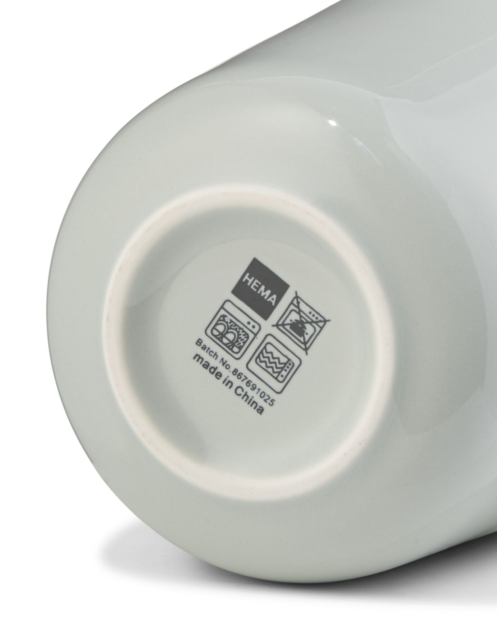 cappuccinomok 350ml Knap new bone china blauw - 80660305 - HEMA
