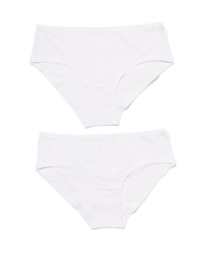 dames hipsters stretch katoen - 2 stuks wit wit - 1000030309 - HEMA