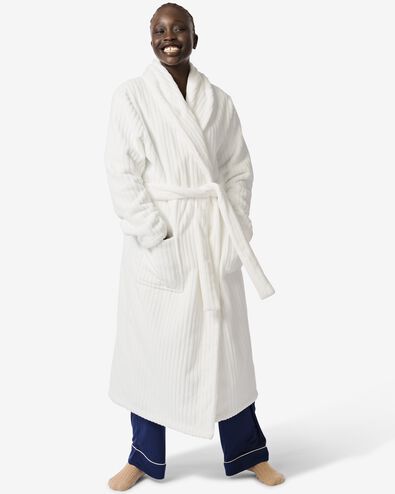 peignoir en molleton c&ocirc;tel&eacute; blanc blanc - 23450035WHITE - HEMA