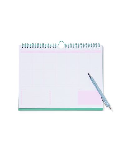 Schreibtisch-Wochenplaner, Spiralbindung, St&auml;nder, 21 x 28 cm - 14170180 - HEMA