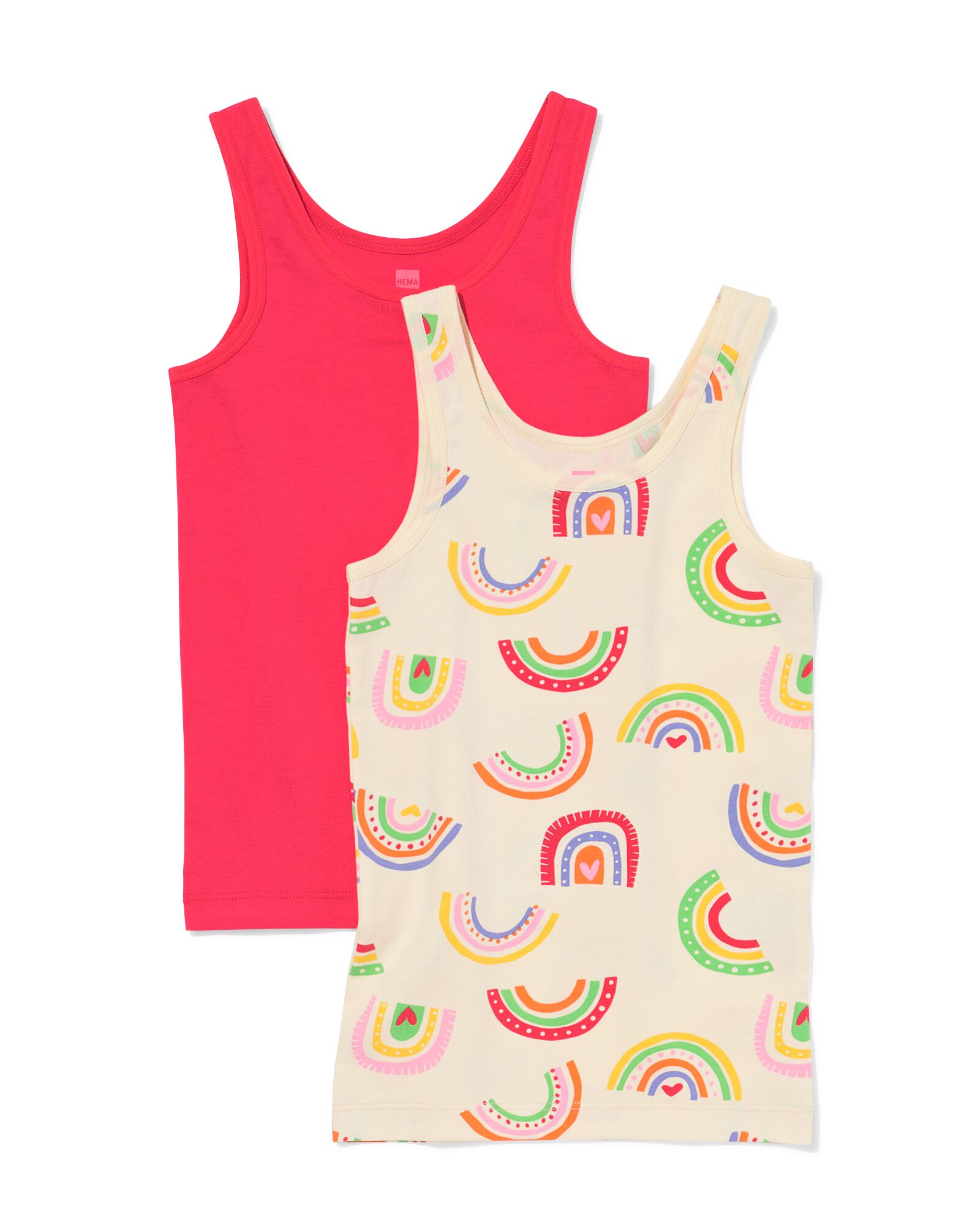 Kindershirts Regenbogen – 2 Stück bunt - 19310270MULTI - HEMA