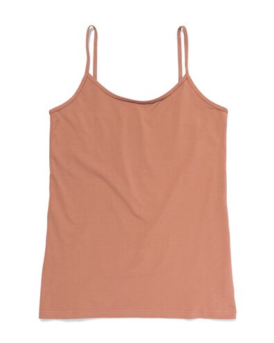 d&eacute;bardeur femme &agrave; bretelles spaghetti coton confort parfait marron clair marron clair - 19631365LIGHTBROWN - HEMA
