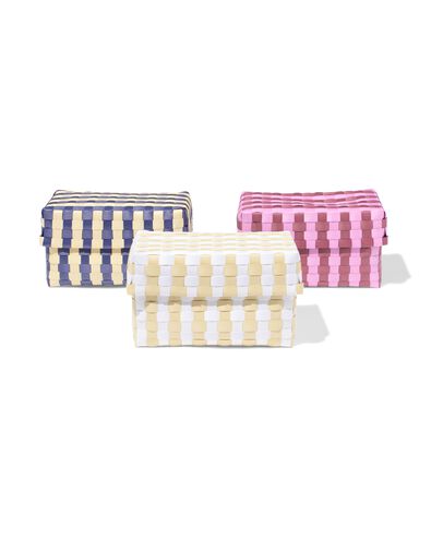 Korb 20 x 15 cm mit Deckel, kariert, Lila - 39800052 - HEMA