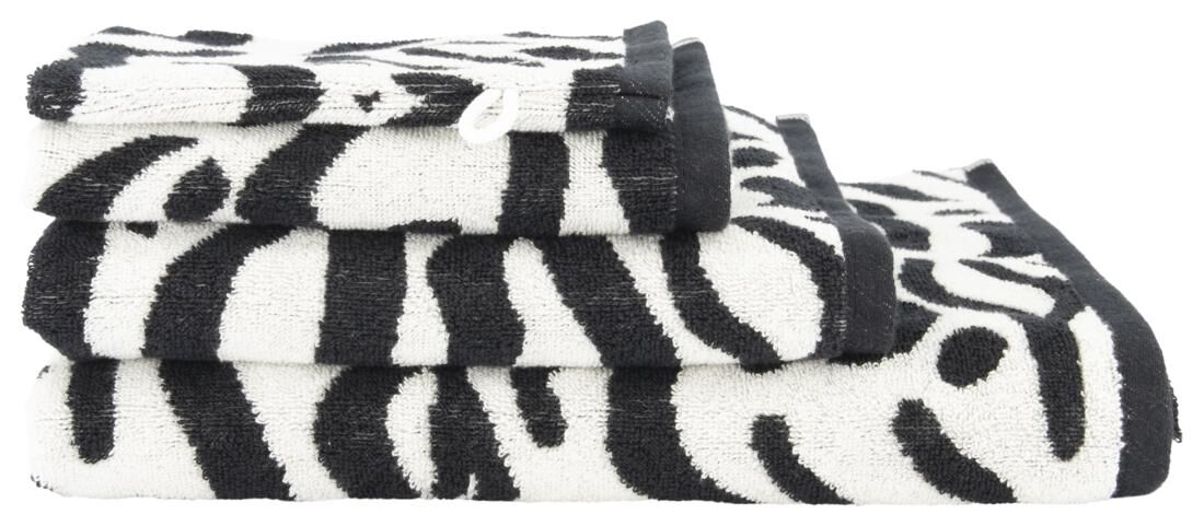 Stuiteren Kan niet liberaal handdoek - 50 x 100 - zware kwaliteit - zebra wit/zwart - HEMA