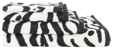 serviette de bain - qualité épaisse blanc/noir - 1000019510 - HEMA