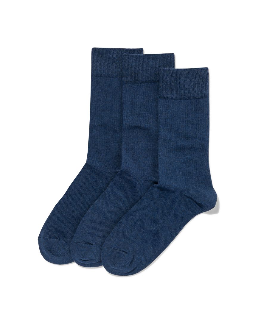 3er-Pack Herren-Socken, Biobaumwolle blau blau - 1000018845 - HEMA