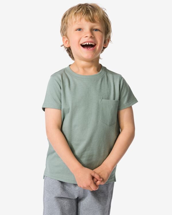kinder T-shirt structuur groen groen - 30718806GREEN - HEMA