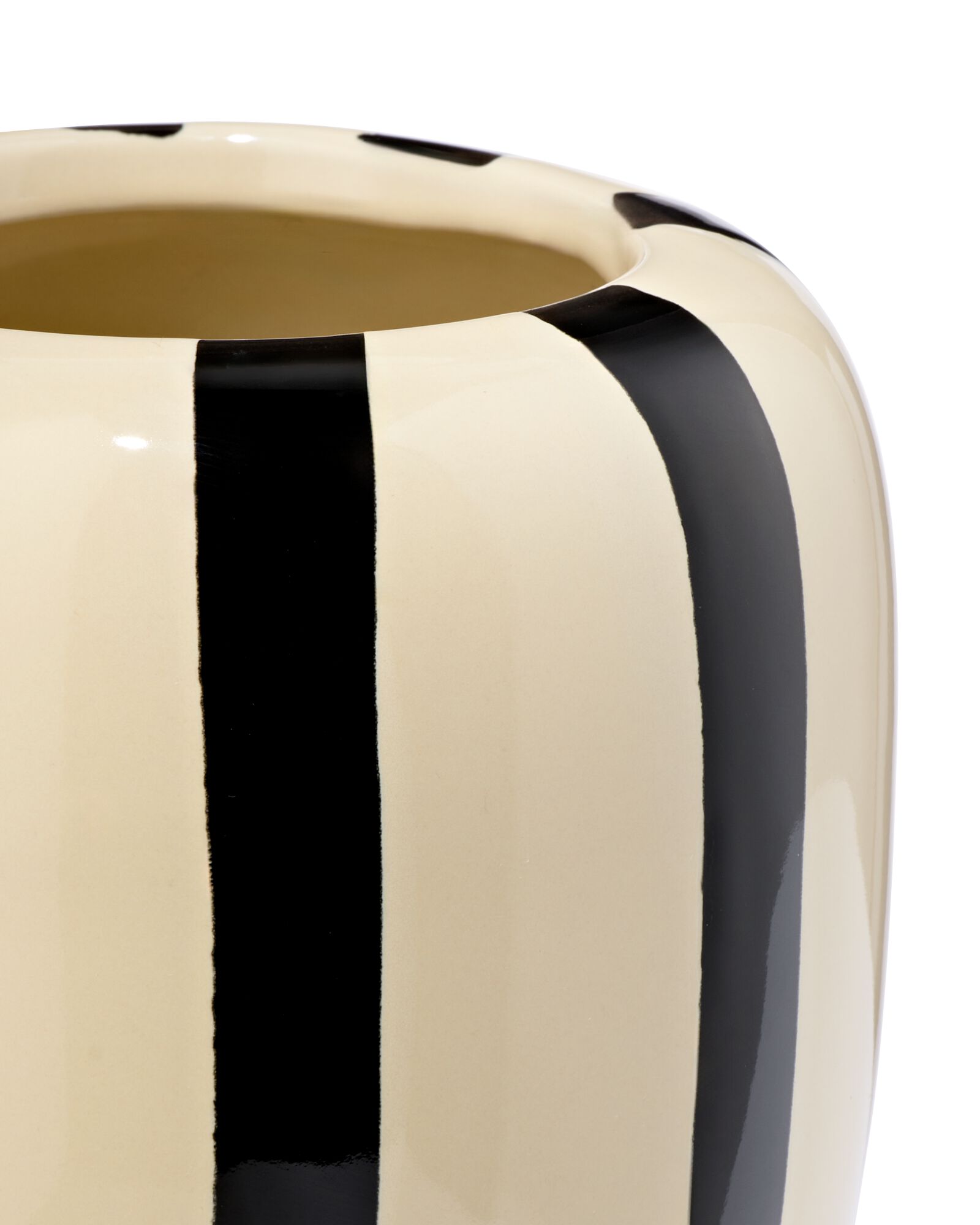 vase &Oslash;9,7 x 15 cm c&eacute;ramique rayures noir et blanc - 13324156 - HEMA