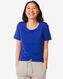 t-shirt femme slim fit col rond - manche courte bleu L - 36350563 - HEMA