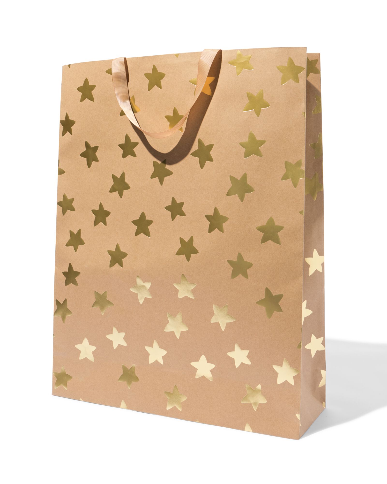 cadeautas kraft/goud xxl  - 25710102 - HEMA
