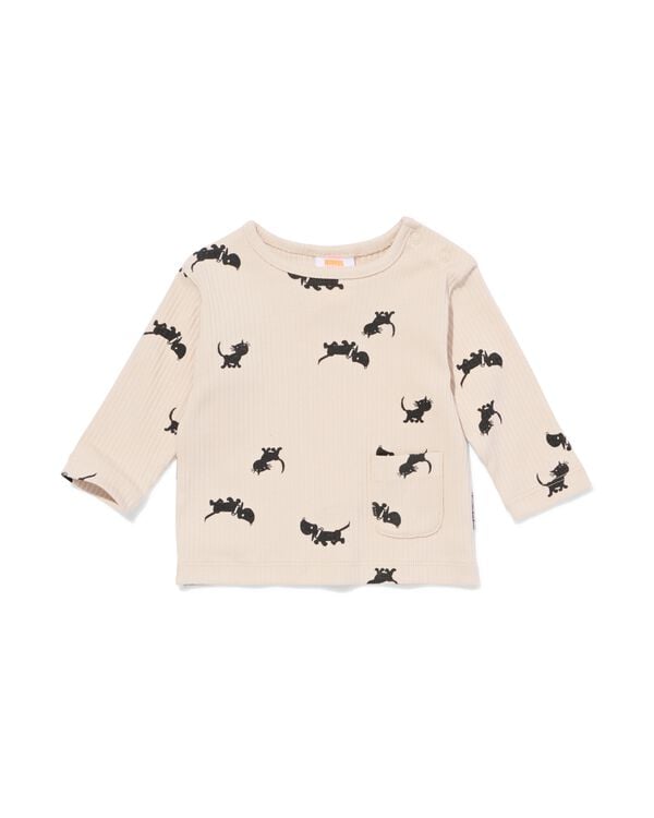 Takkie en Siepie newborn T-shirt rib ecru ecru - 33433020ECRU - HEMA