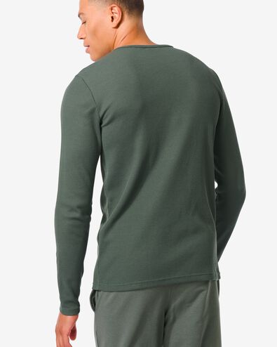 Herren-Loungeshirt, Baumwolle mit Waffeloptik grün XXL - 23672645 - HEMA