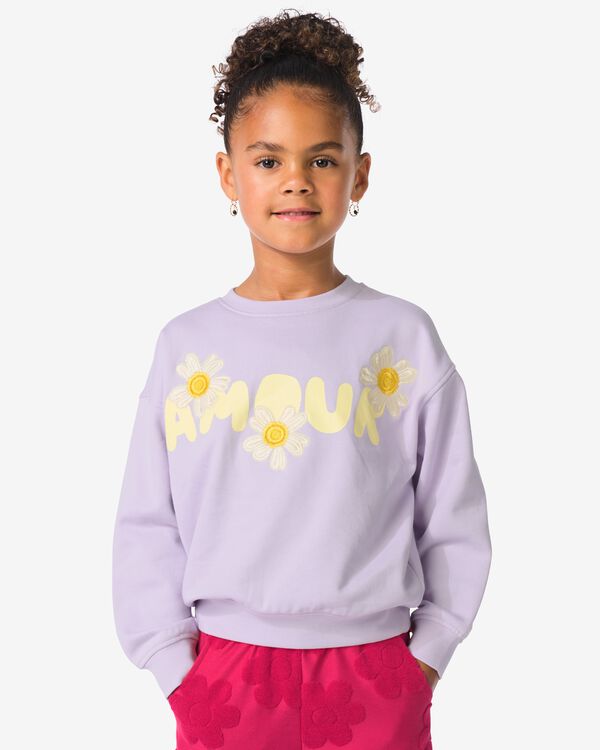 pull enfant fleurs violet violet - 30866507PURPLE - HEMA