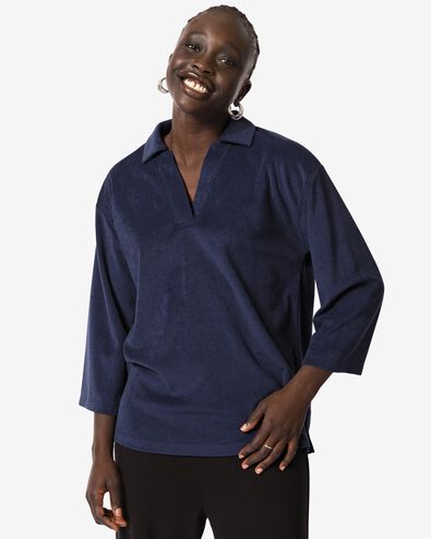 Damen-Poloshirt Hazel  dunkelblau - 36291285DARKBLUE - HEMA