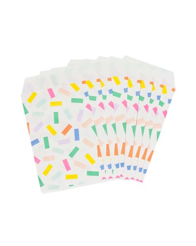 sachets anniversaire papier rayures color&eacute;es 8 pi&egrave;ces.  - 14250109 - HEMA