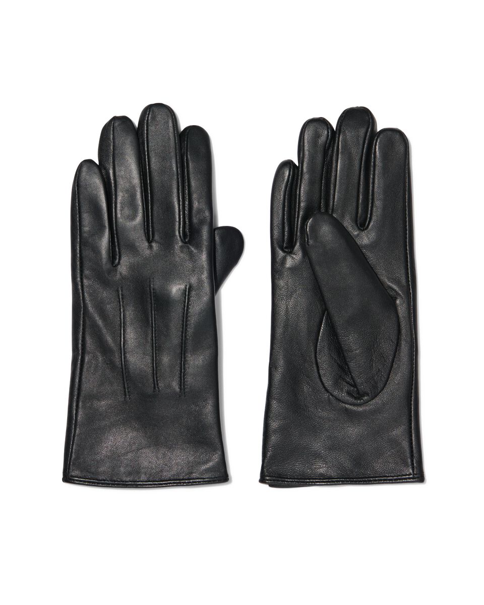 gants femme écran tactile cuir noir noir - 1000028919 - HEMA