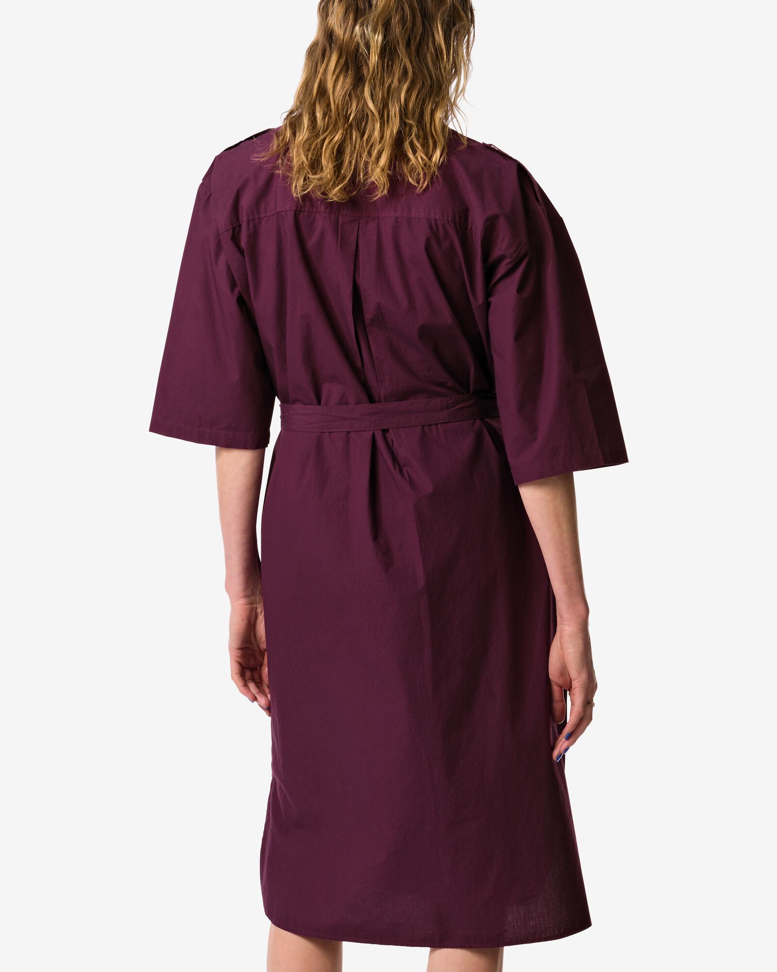 Damen-Blusenkleid Daisy, Relaxed Fit bordeauxrot bordeauxrot - 36207780BURGUNDYRED - HEMA