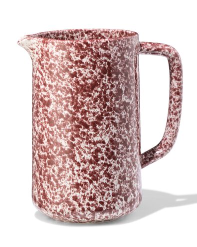 carafe 1.4L fa&iuml;ence mouchet&eacute;e rouge - 9650409 - HEMA