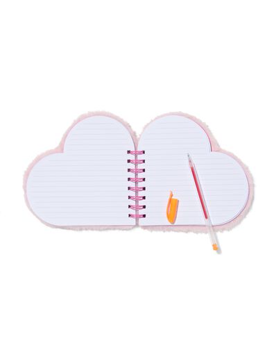 carnet 18,5x17cm en forme de c&oelig;ur duveteux rose - 14100228 - HEMA