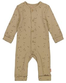 Newborn-Jumpsuit, gerippt, mit Bambus sandfarben sandfarben - 1000028736 - HEMA