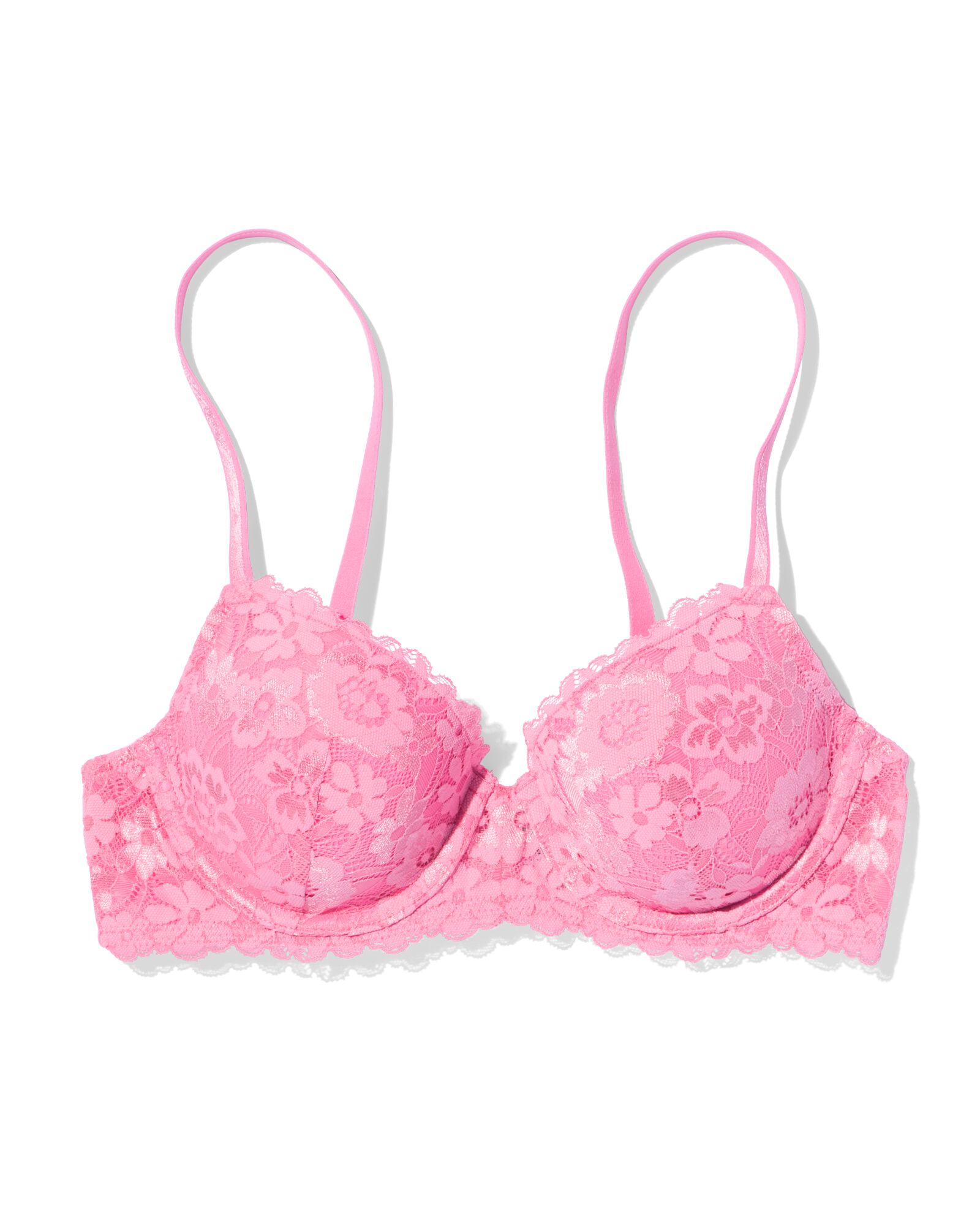voorgevormde kanten bh met beugel roze roze - 21805500PINK - HEMA