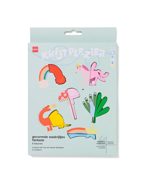 gevormde waskrijtjes fantasie - 6 stuks - 15900233 - HEMA