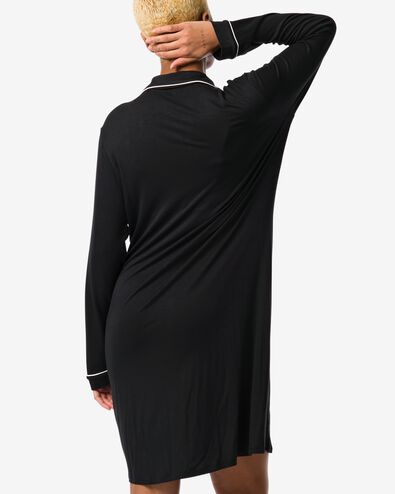 Damen-Nachthemd, Viskose schwarz M - 23470162 - HEMA