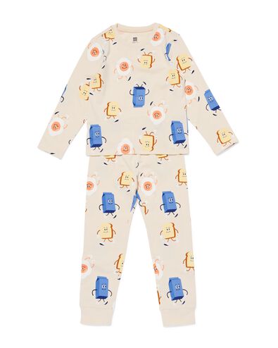 kinderpyjama ontbijt gebroken wit gebroken wit - 23000860OFFWHITE - HEMA