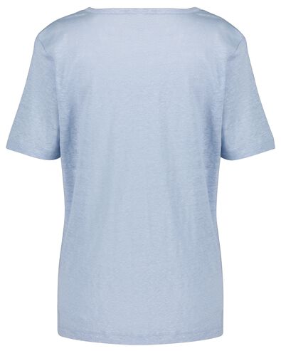 t-shirt femme lin lichtblauw - 1000024304 - HEMA
