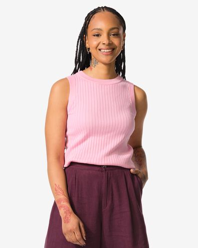 Damentop Frida, gerippt rosa - 36200535PINK - HEMA