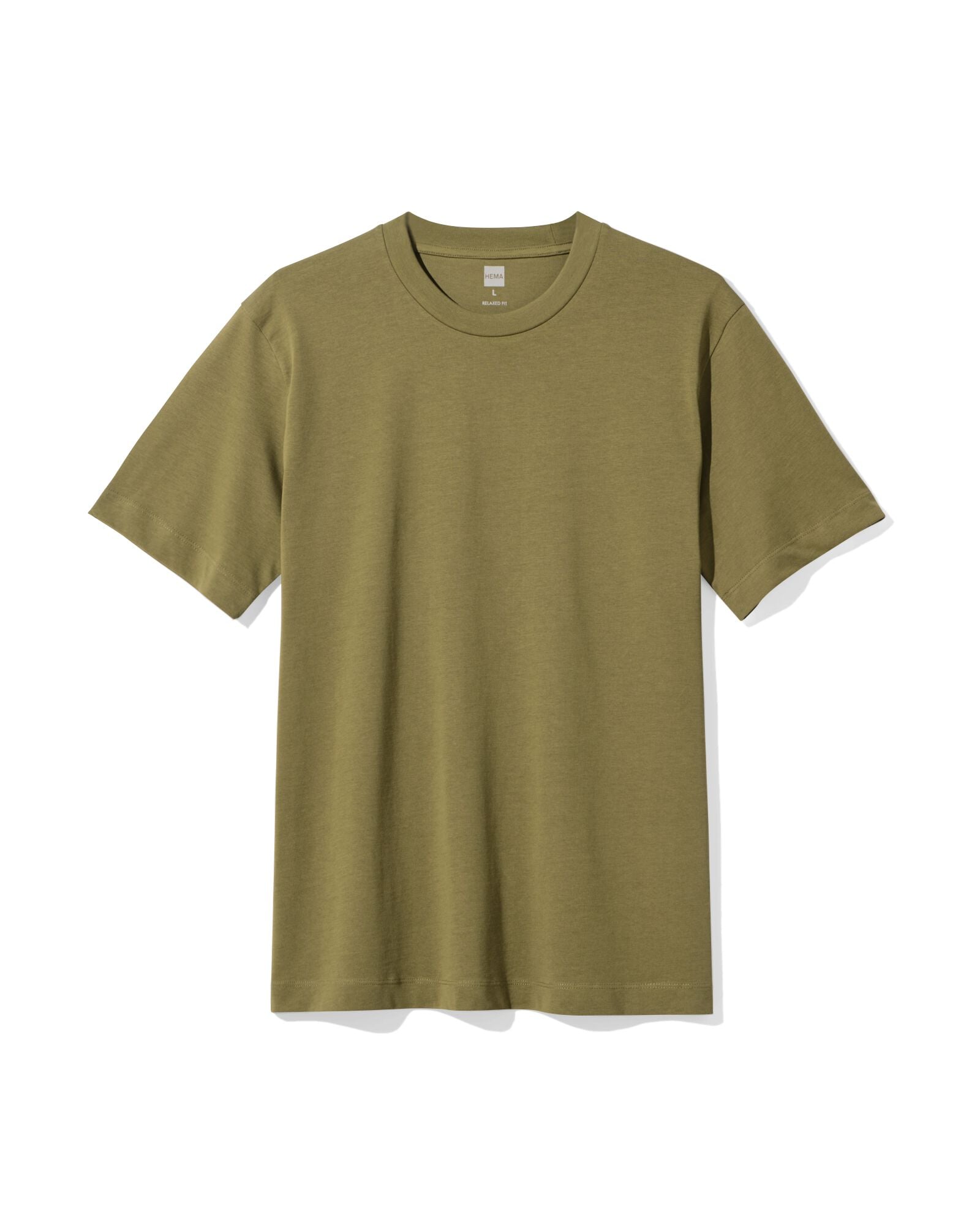 heren T-shirt Elias relaxed fit middengroen middengroen - 2129960MIDGREEN - HEMA