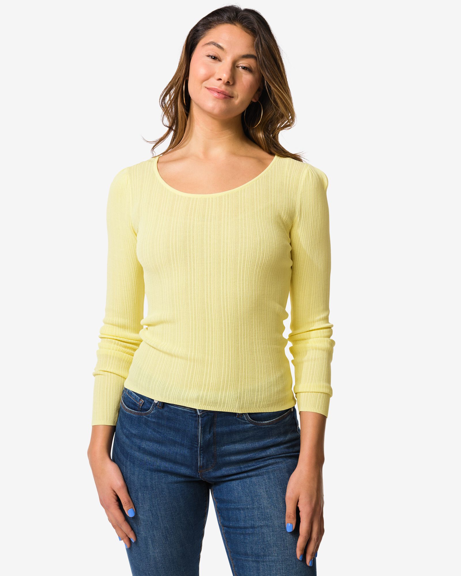 damestop Loua crinkle geel geel - 36207310YELLOW - HEMA