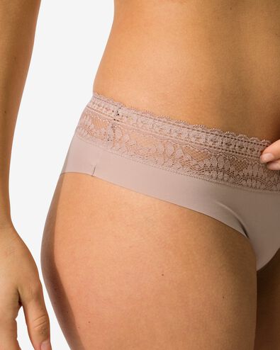 dames brazilian micro met kant beige - 19630924BEIGE - HEMA