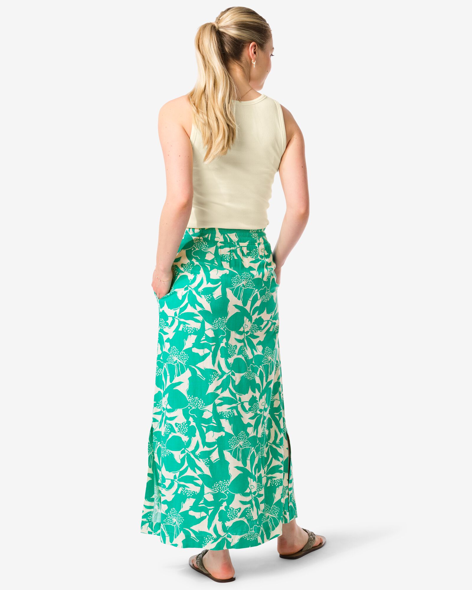 jupe femme Kate avec lin vert - 36229170GREEN - HEMA