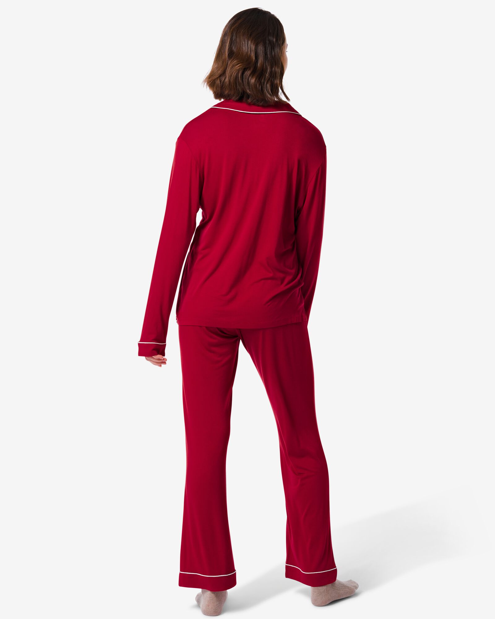pyjama femme viscose rouge rouge - 23460235RED - HEMA