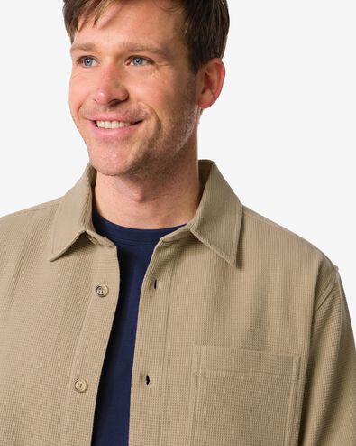 Herren-Oberhemd Stef, Waffelstruktur beige beige - 2101840BEIGE - HEMA