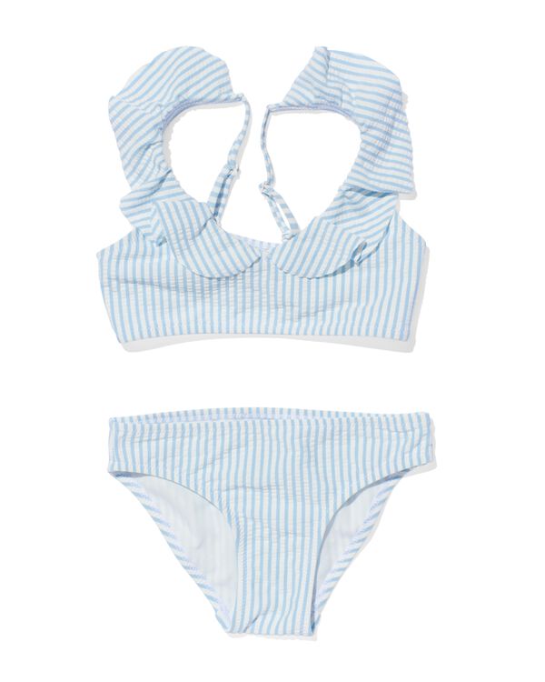 Kinder-Bikini, Streifen hellblau hellblau - 22219630LIGHTBLUE - HEMA