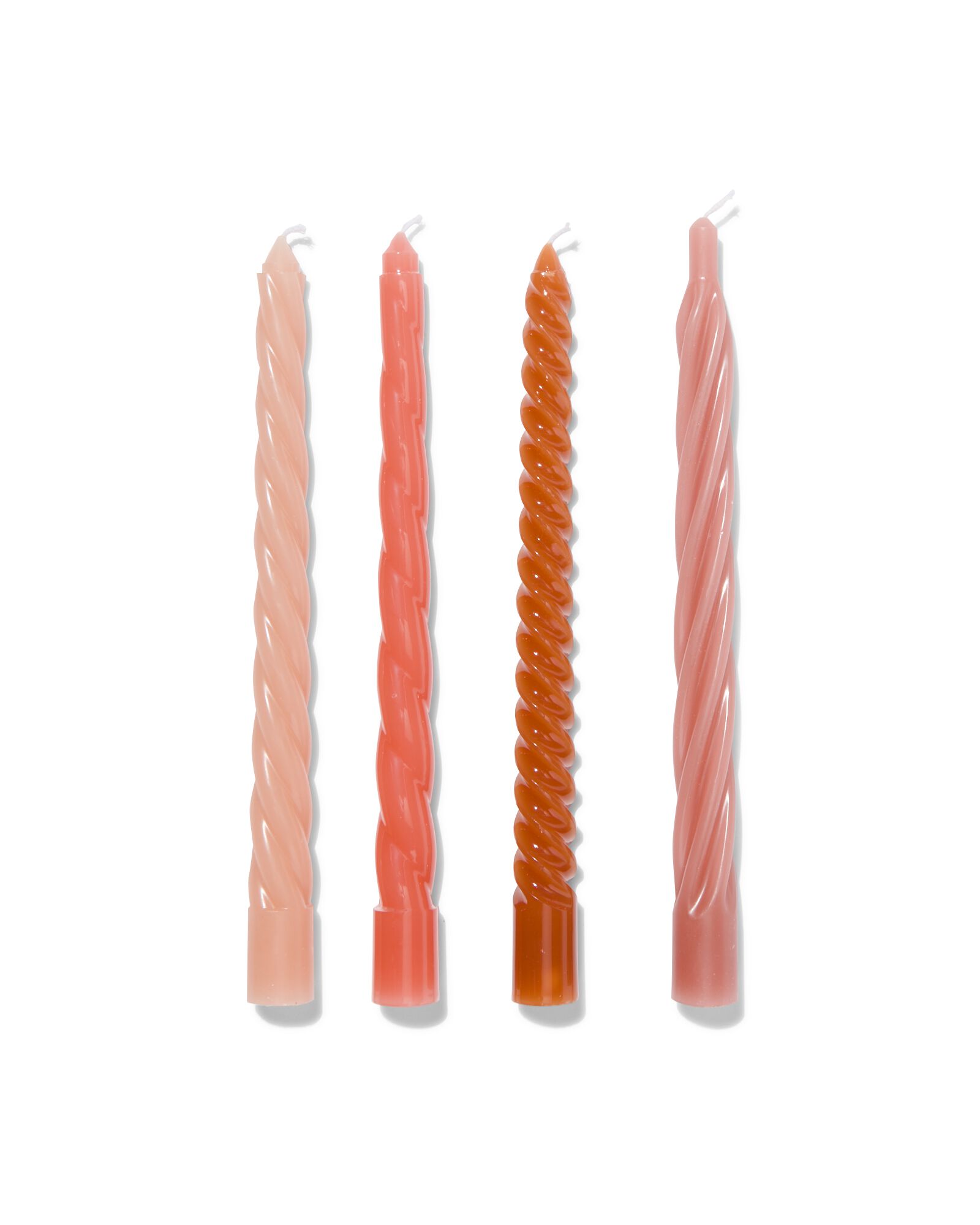 4 bougies torsad&eacute;es &Oslash;2x25 terracotta - 13506027 - HEMA