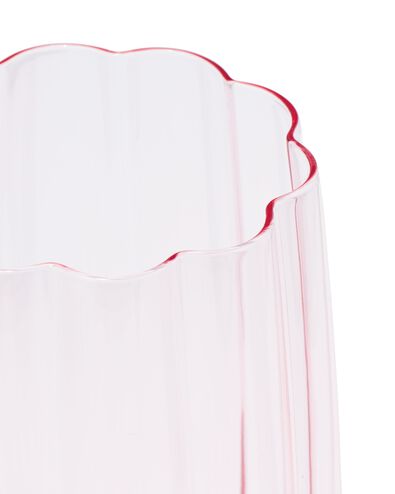 vaas ⌀8x15.5cm glas liefde roze - 60800192 - HEMA