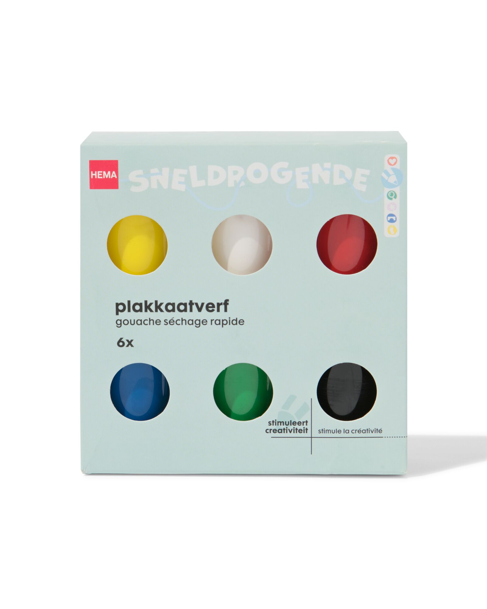 plakkaatverf - 6 stuks - 15900249 - HEMA