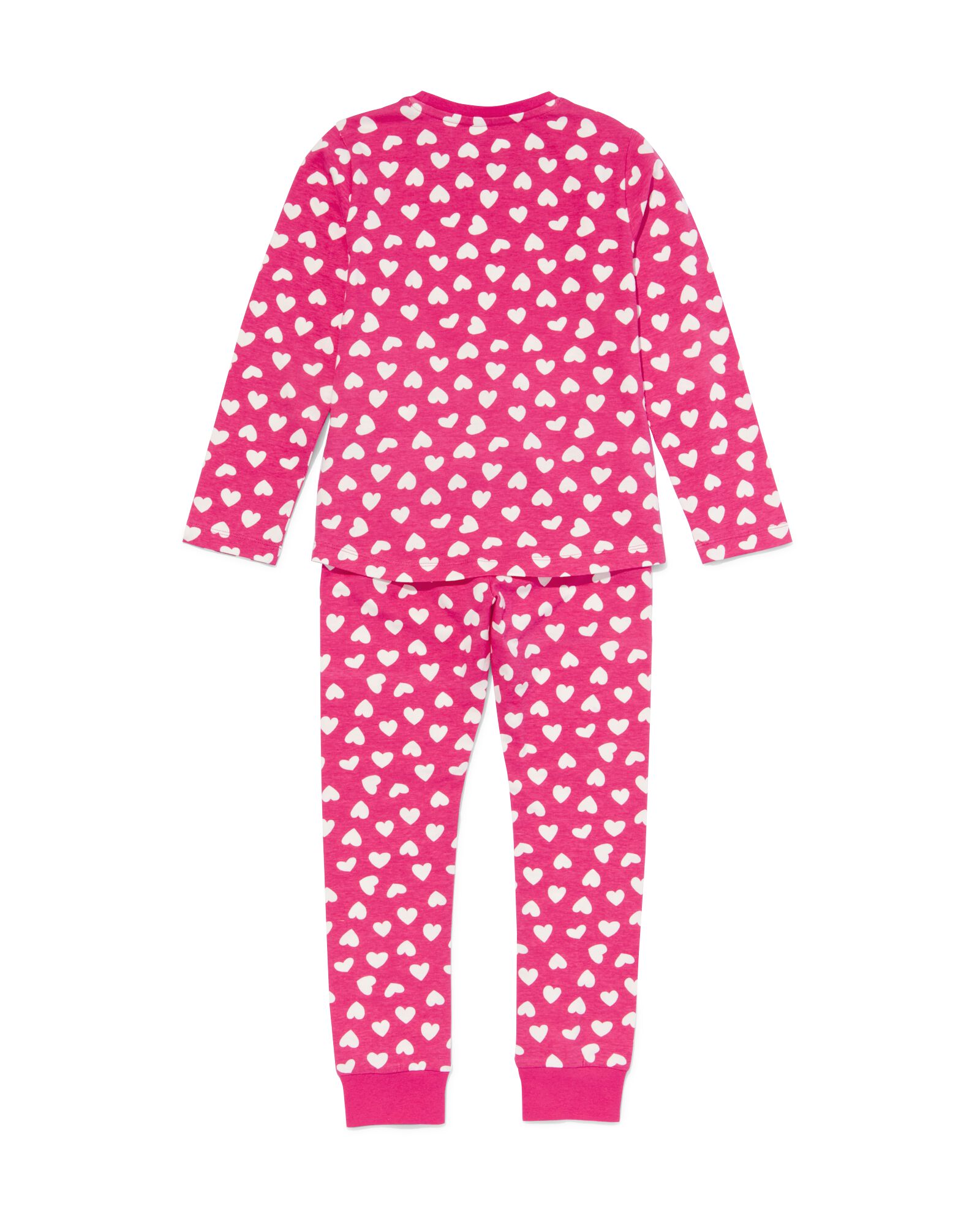 Kinder-Pyjama, Herzen knallrosa knallrosa - 23092780BRIGHTPINK - HEMA