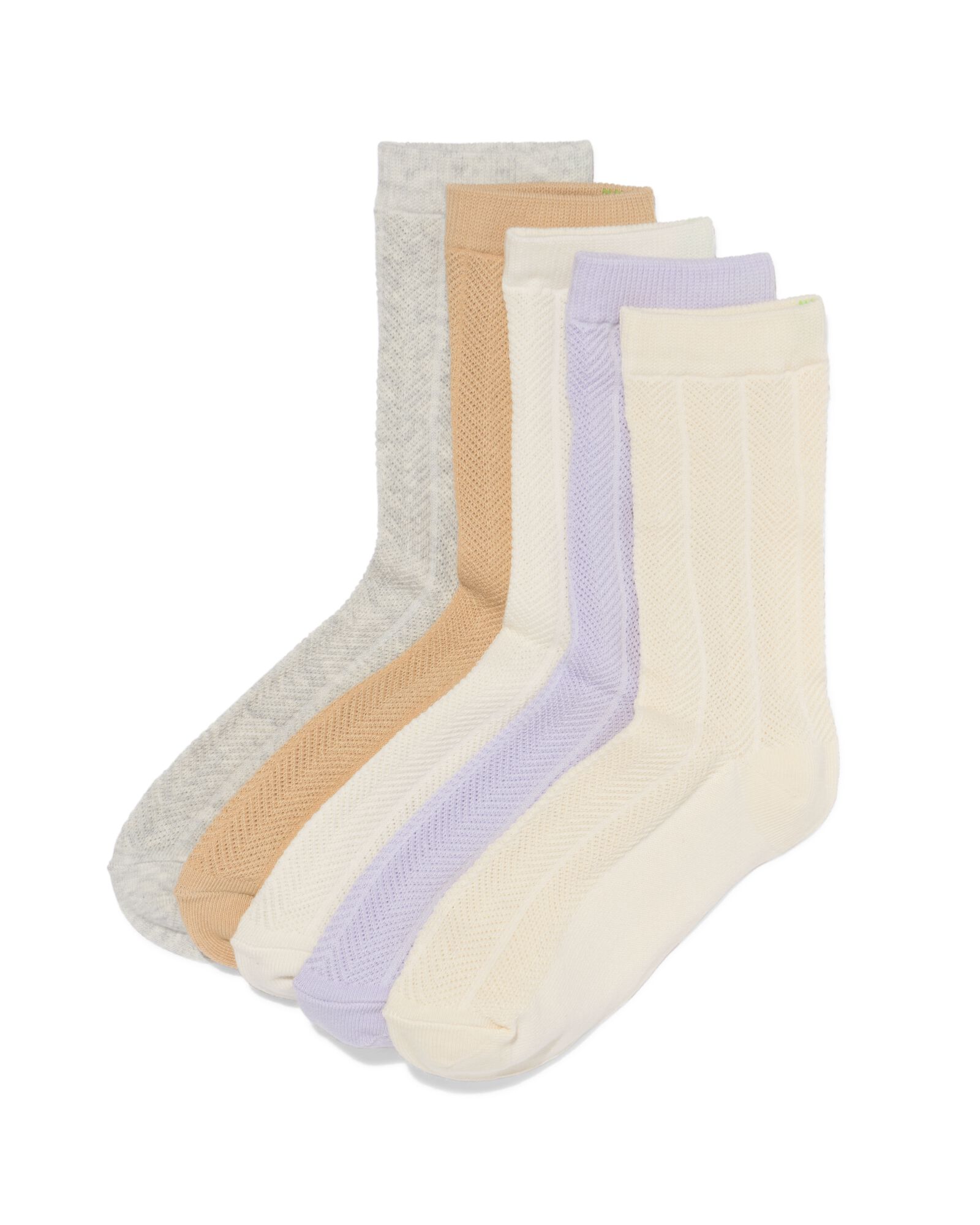 chaussettes femme chevrons - 5 paires beige beige - 4280805BEIGE - HEMA