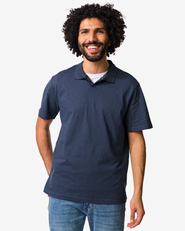 Herrenpolo Jack, Slub dunkelblau dunkelblau - 2179120DARKBLUE - HEMA