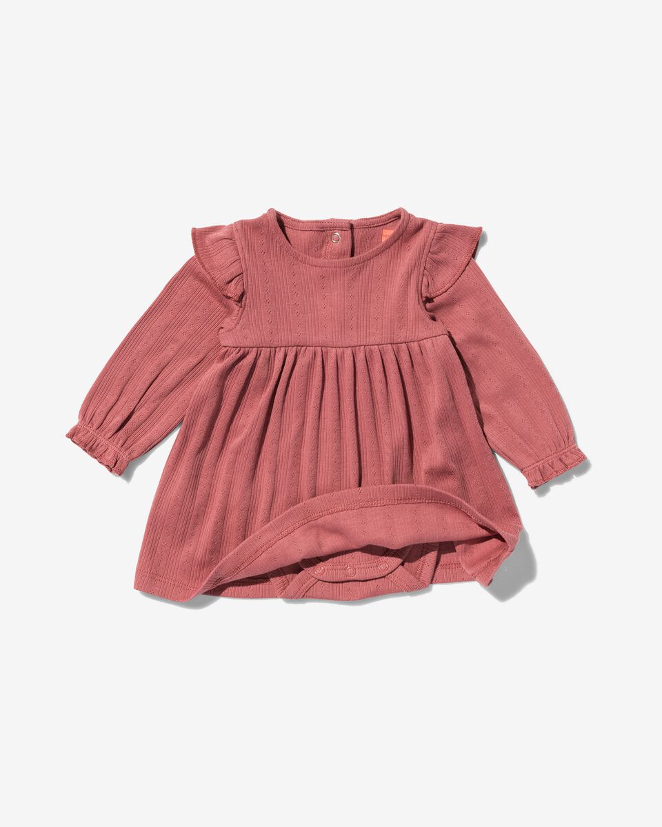 robe body nouveau-né avec motif ajouré rose - 1000029850 - HEMA
