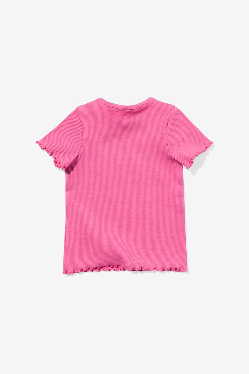 2 t-shirts bébé côtelés rose vif rose vif - 1000030548 - HEMA