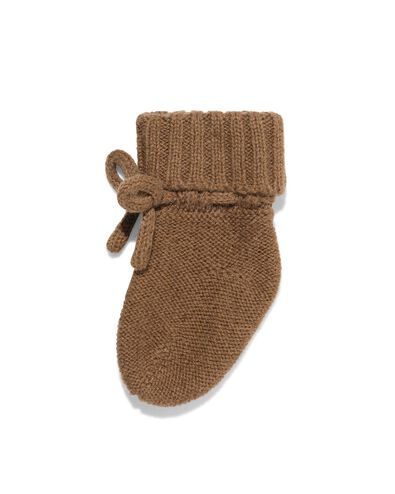 chaussettes b&eacute;b&eacute; laine tricot&eacute;e marron - 4700730BROWN - HEMA