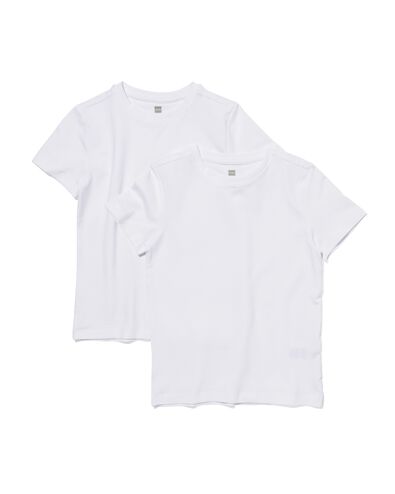 2 pak kinder t-shirts - biologisch katoen wit 98/104 - 30729411 - HEMA
